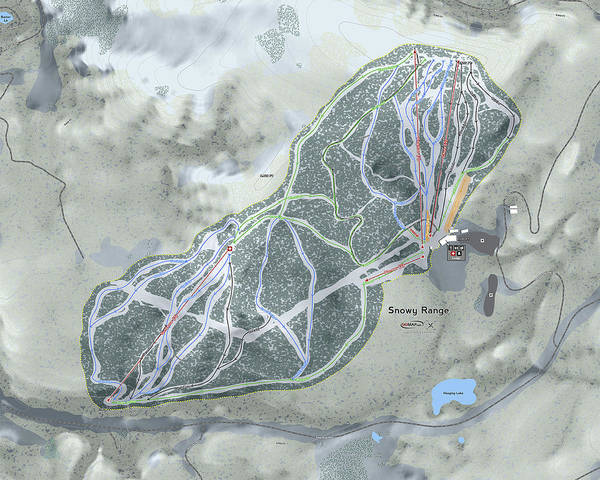 Snowy Range Ski Trail Map - Art Print - Powderaddicts