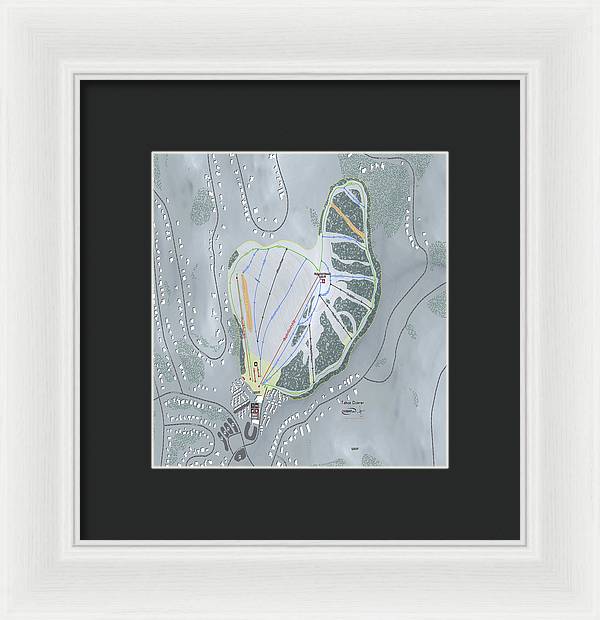 Tahoe Donner Ski Trail Map - Framed Print - Powderaddicts