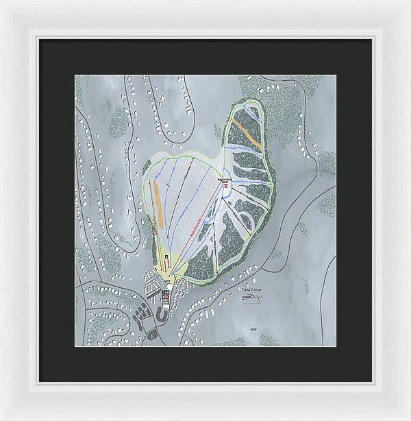 Tahoe Donner Ski Trail Map - Framed Print - Powderaddicts