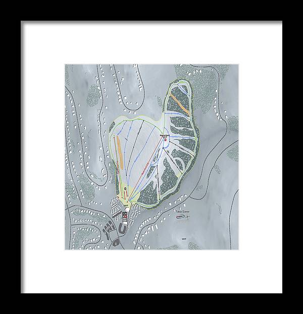 Tahoe Donner Ski Trail Map - Framed Print - Powderaddicts