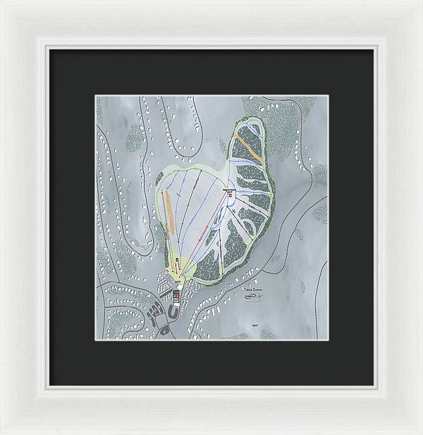 Tahoe Donner Ski Trail Map - Framed Print - Powderaddicts