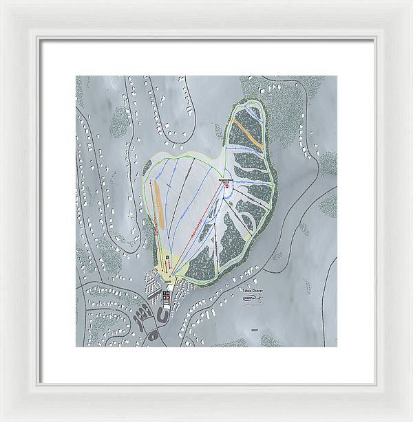 Tahoe Donner Ski Trail Map - Framed Print - Powderaddicts