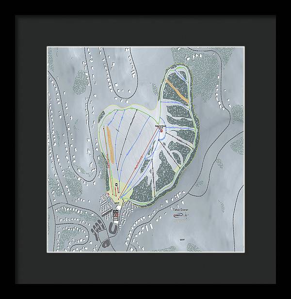 Tahoe Donner Ski Trail Map - Framed Print - Powderaddicts