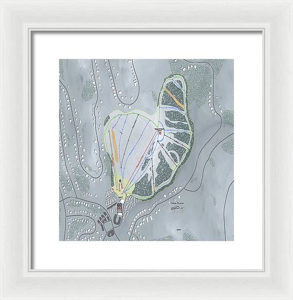 Tahoe Donner Ski Trail Map - Framed Print - Powderaddicts