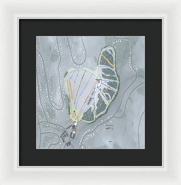 Tahoe Donner Ski Trail Map - Framed Print - Powderaddicts