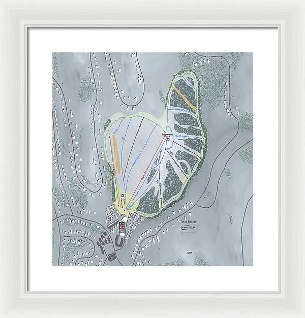 Tahoe Donner Ski Trail Map - Framed Print - Powderaddicts