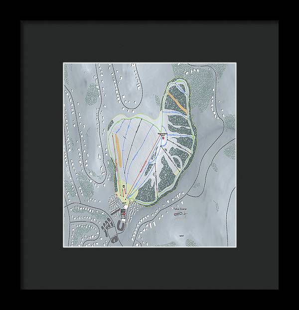 Tahoe Donner Ski Trail Map - Framed Print - Powderaddicts
