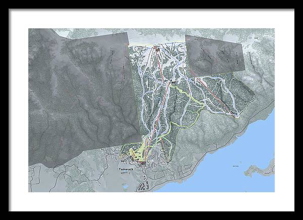 Tamarack Ski Trail Map - Framed Print - Powderaddicts