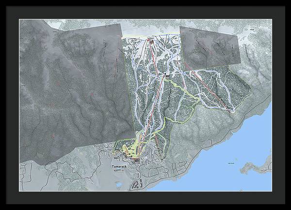 Tamarack Ski Trail Map - Framed Print - Powderaddicts