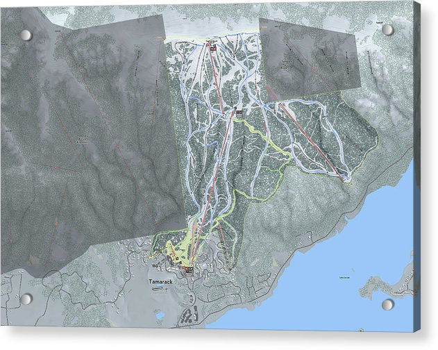Tamarack Ski Trail Map - Acrylic Print - Powderaddicts