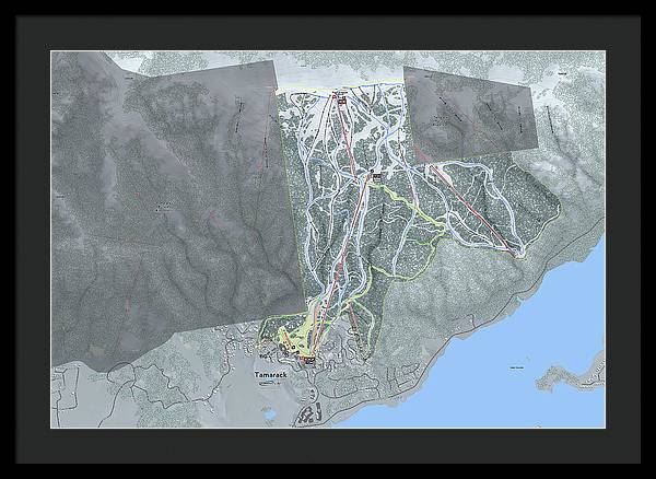 Tamarack Ski Trail Map - Framed Print - Powderaddicts