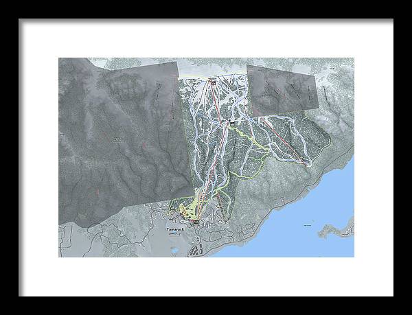 Tamarack Ski Trail Map - Framed Print - Powderaddicts