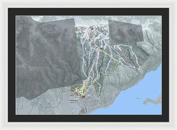 Tamarack Ski Trail Map - Framed Print - Powderaddicts
