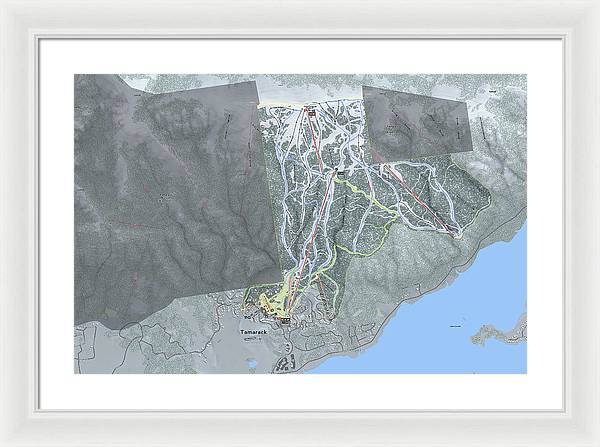 Tamarack Ski Trail Map - Framed Print - Powderaddicts
