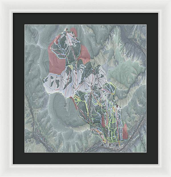 Vail Ski Trail Map - Framed Print - Powderaddicts