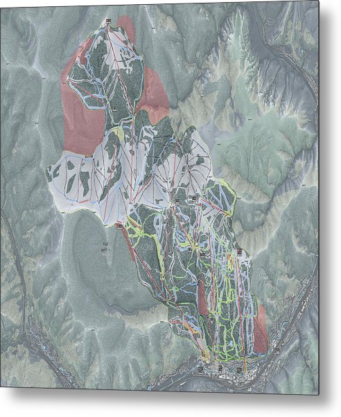 Ski Resort Map Metal Print