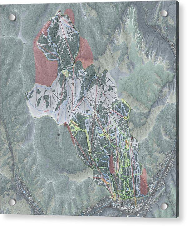Vail Ski Trail Map - Acrylic Print - Powderaddicts