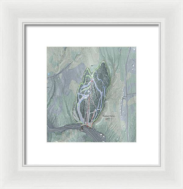 Whaleback Mountain Ski Trail Map - Framed Print - Powderaddicts