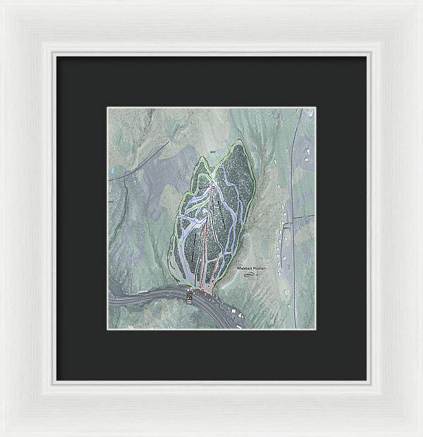 Whaleback Mountain Ski Trail Map - Framed Print - Powderaddicts