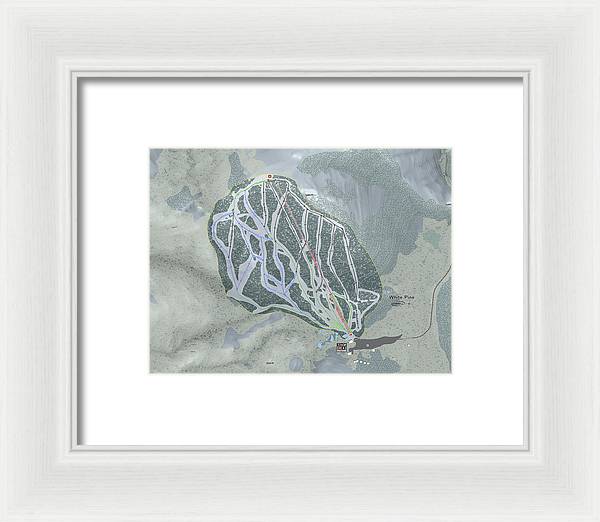 White Pine Ski Trail Map - Framed Print - Powderaddicts