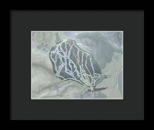 White Pine Ski Trail Map - Framed Print - Powderaddicts