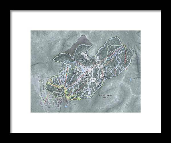 Whitefish Ski Trail Map - Framed Print - Powderaddicts