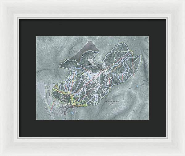 Whitefish Ski Trail Map - Framed Print - Powderaddicts