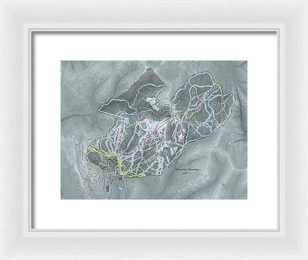 Whitefish Ski Trail Map - Framed Print - Powderaddicts