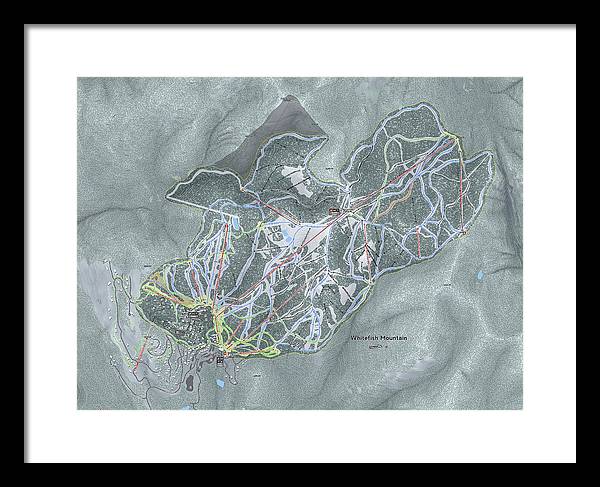 Whitefish Ski Trail Map - Framed Print - Powderaddicts