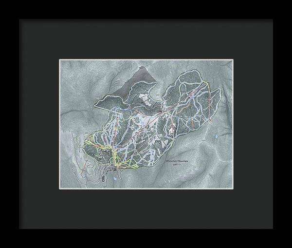 Whitefish Ski Trail Map - Framed Print - Powderaddicts