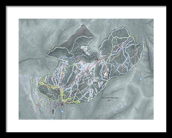 Whitefish Ski Trail Map - Framed Print - Powderaddicts