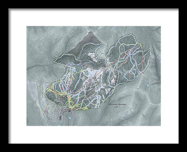 Whitefish Ski Trail Map - Framed Print - Powderaddicts