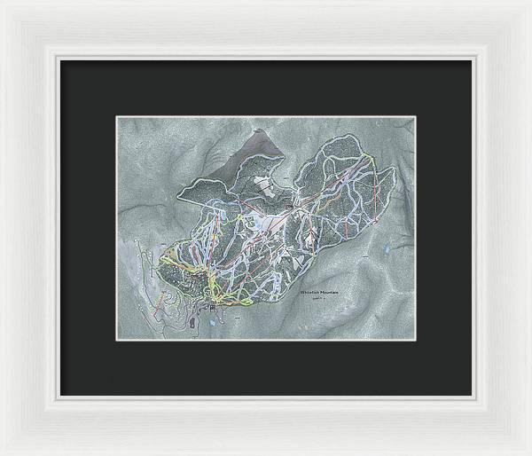 Whitefish Ski Trail Map - Framed Print - Powderaddicts