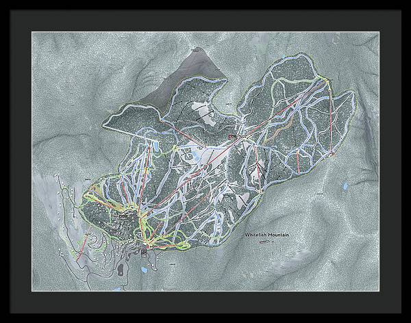 Whitefish Ski Trail Map - Framed Print - Powderaddicts