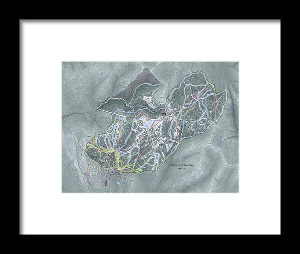 Whitefish Ski Trail Map - Framed Print - Powderaddicts