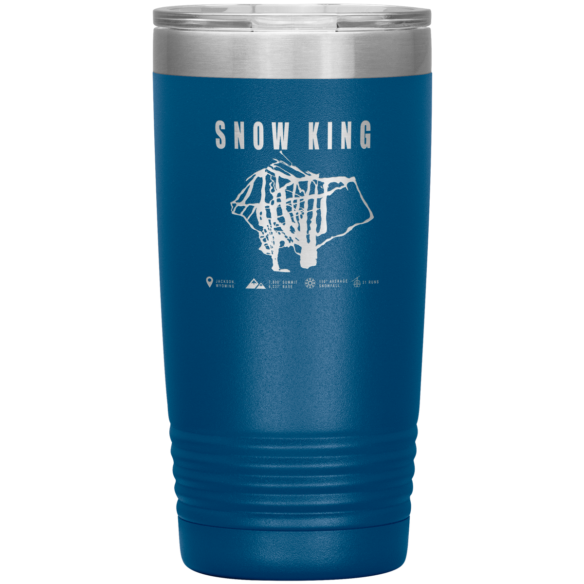 Snow King Wyoming Ski Trail Map 20oz Tumbler - Powderaddicts