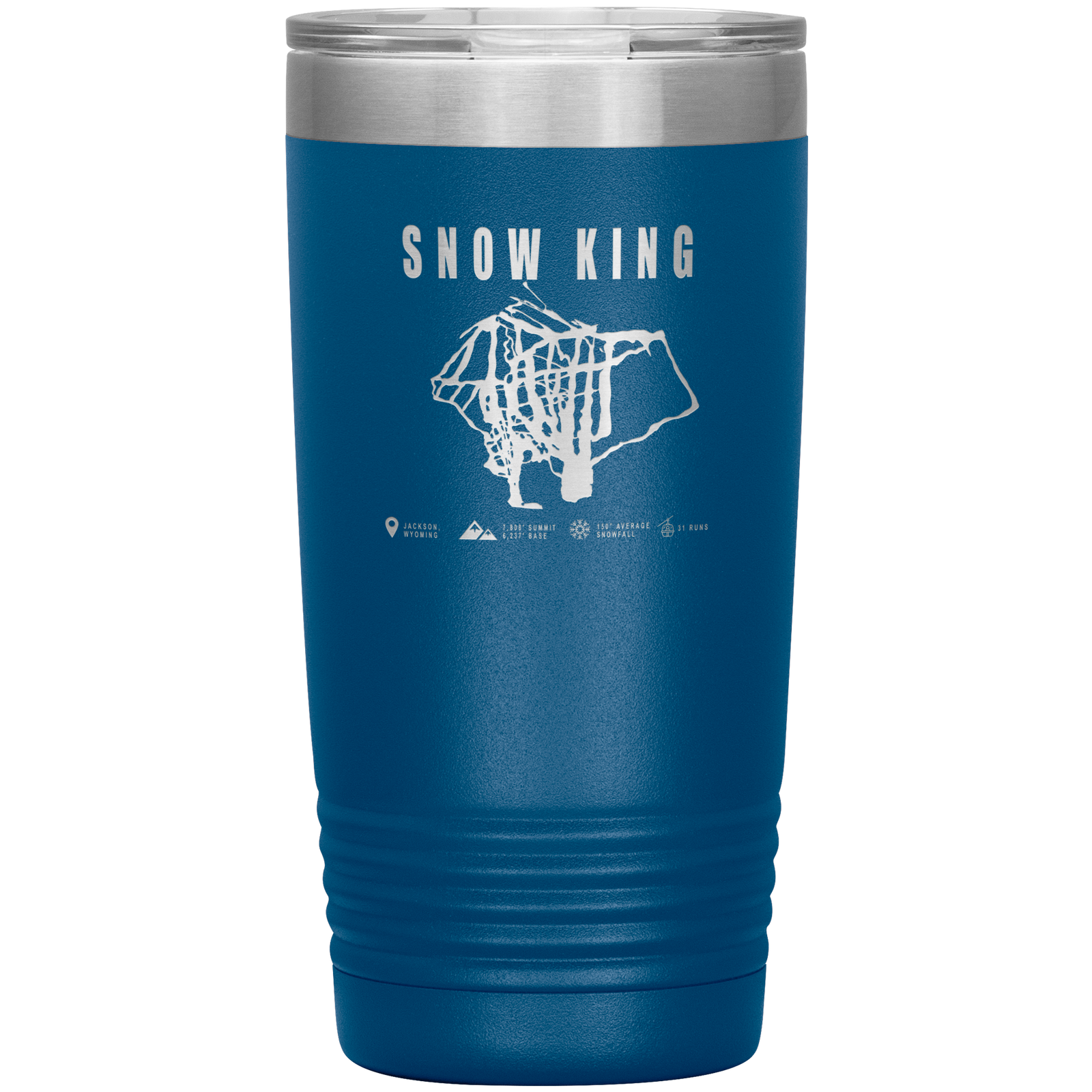 Snow King Wyoming Ski Trail Map 20oz Tumbler - Powderaddicts