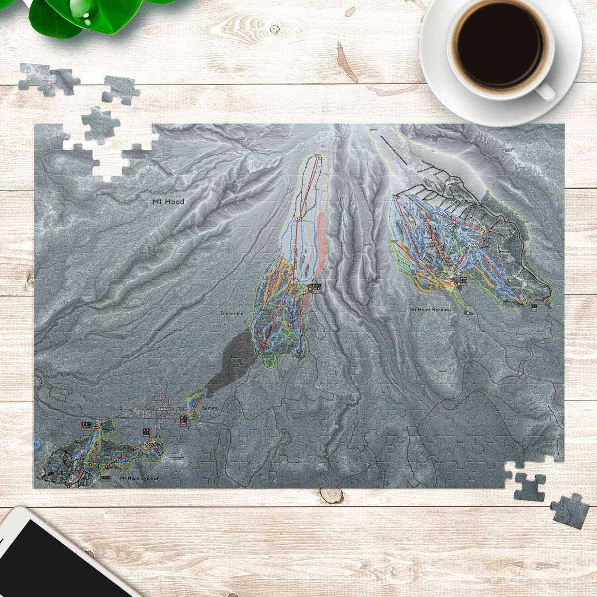 Mt Hood Oregon Ski Trail Map Puzzle - Powderaddicts