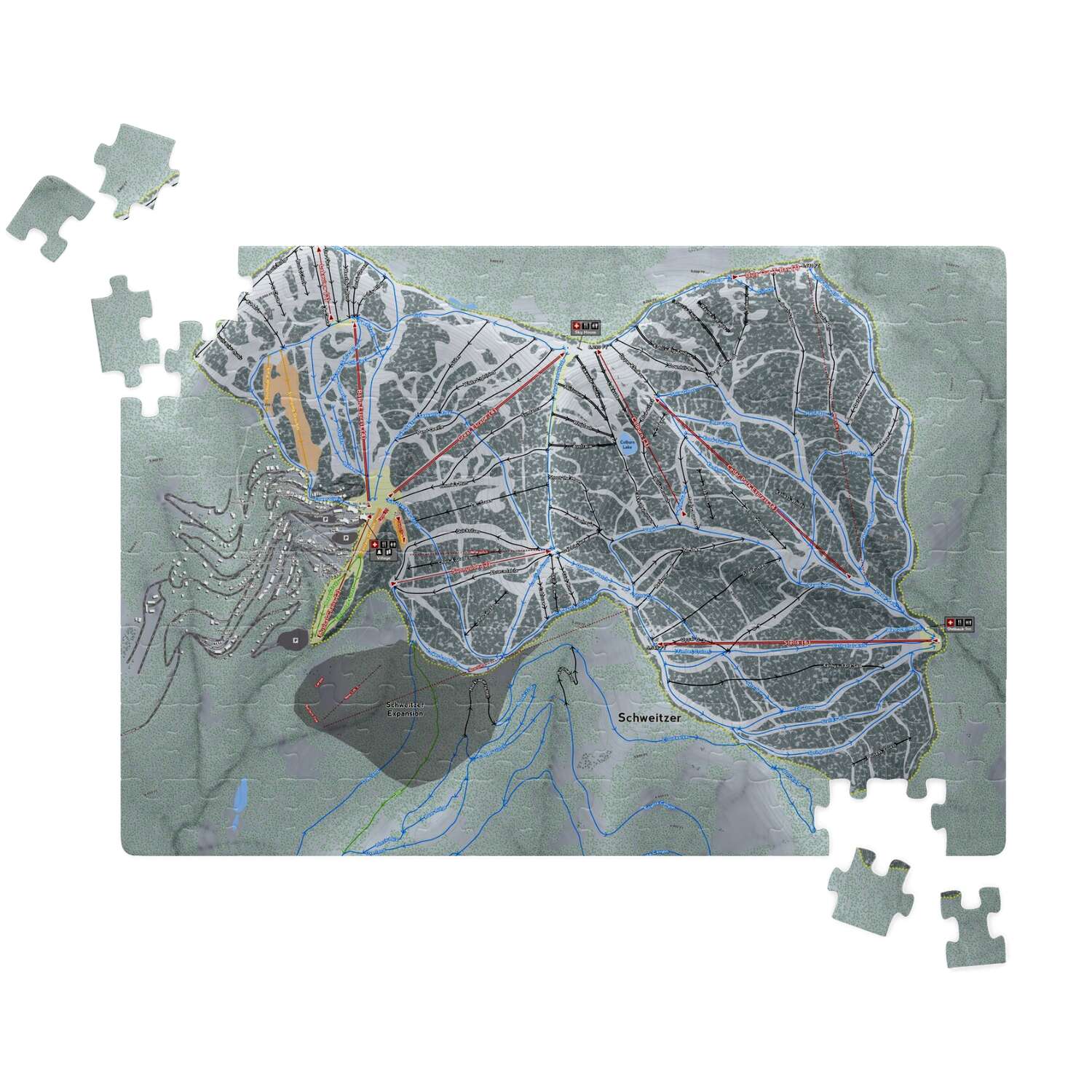 Schweitzer Idaho Ski Trail Map Puzzle - Powderaddicts