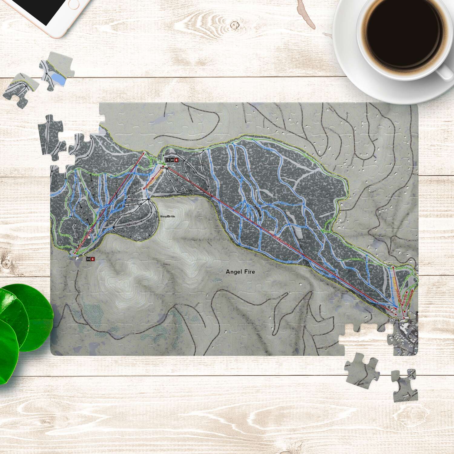 Angel Fire New Mexico Ski Trail Map Puzzle - Powderaddicts
