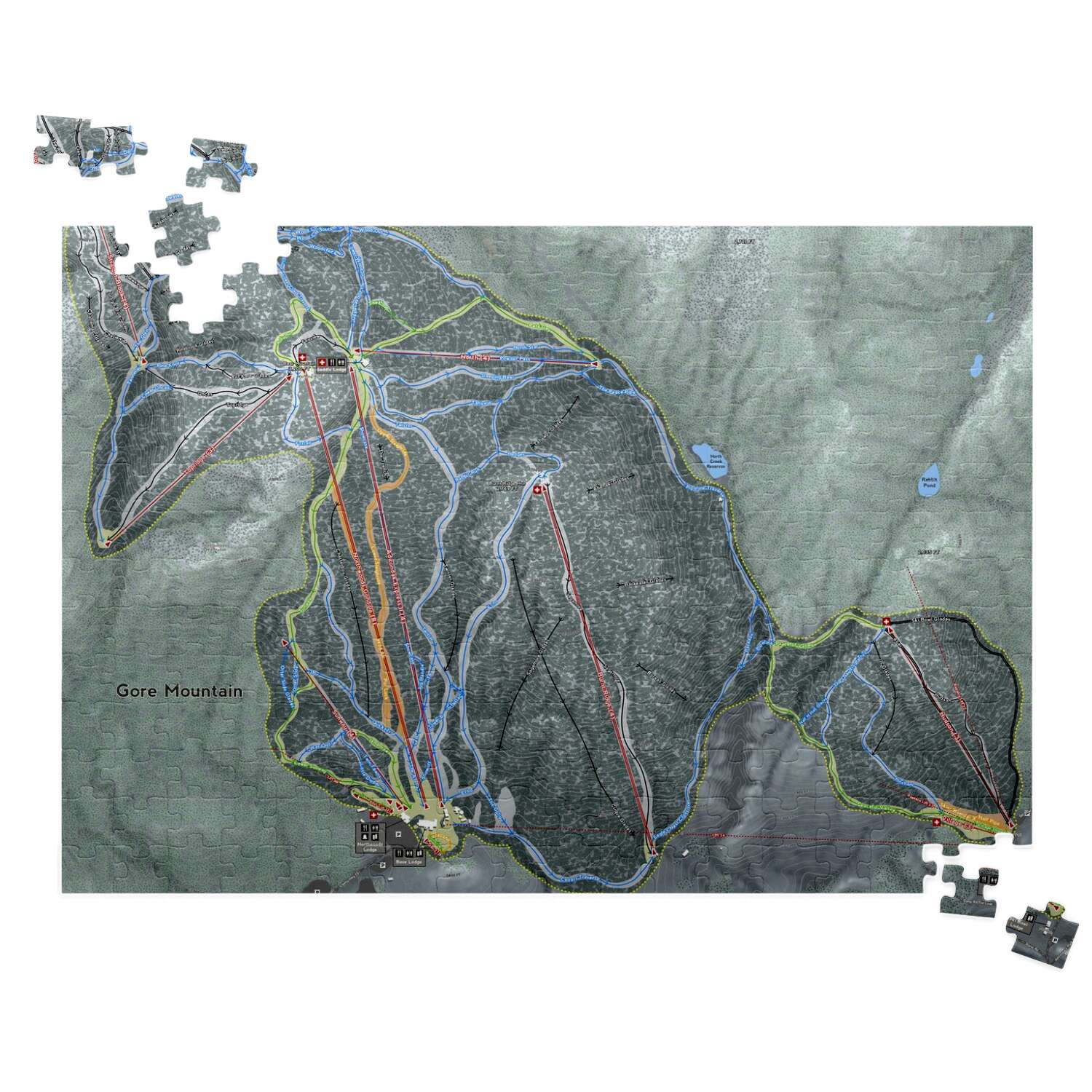 Gore Mountain New York Ski Trail Map Puzzles - Powderaddicts