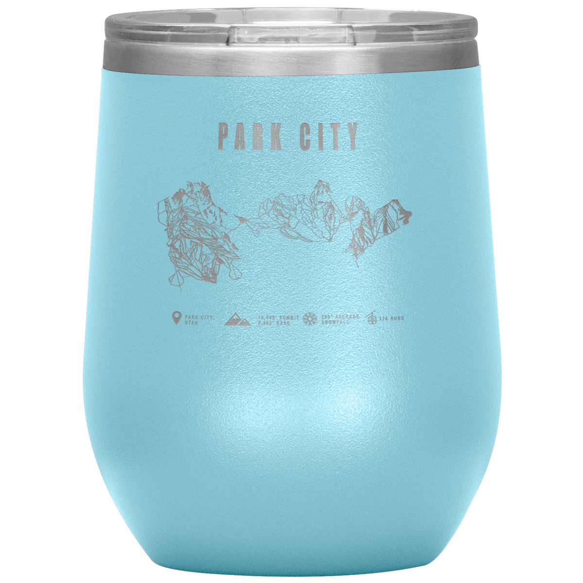 Eagle Point,Utah Ski Trail Map Wine 12oz Tumbler - Powderaddicts
