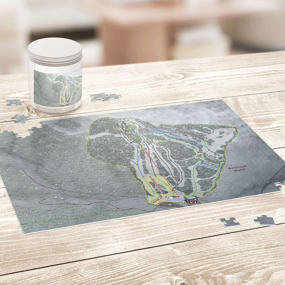 Antelope Butte Wyoming Ski Trail Map Puzzle - Powderaddicts