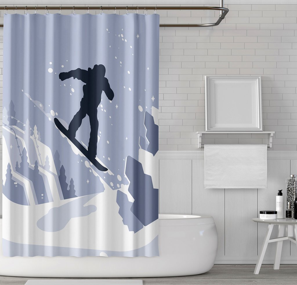 Snowboarder Playground Shower Curtains - Powderaddicts