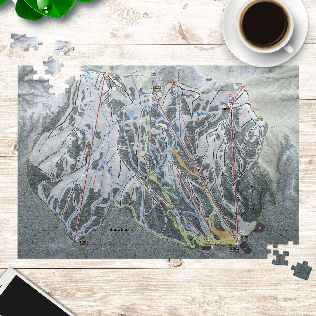 Snowbasin, Utah Ski Trail Map puzzle - Powderaddicts