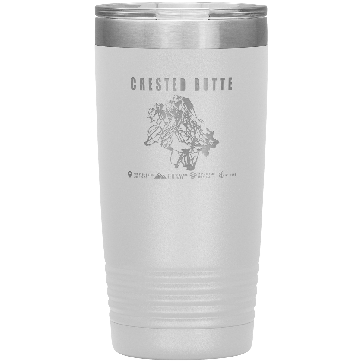 Crested Butte Colorado Ski Trail Map 20oz Tumbler - Powderaddicts