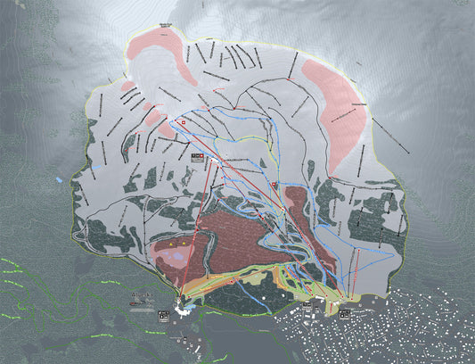 Alyeska Alaska Ski Resort Map Wall Art