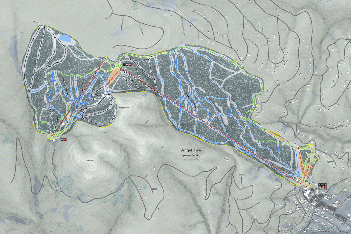 Angel Fire New Mexico Ski Resort Map Wall Art