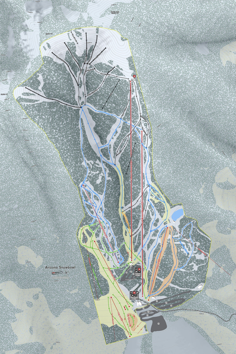 Arizona SnowBowl Arizona Ski Resort Map Wall Art