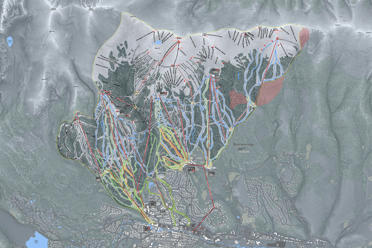 Breckenridge Colorado Ski Resort Map Wall Art